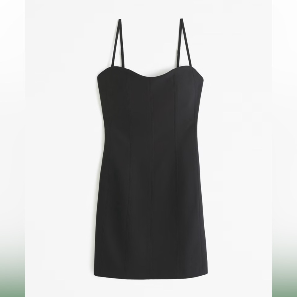 Black Spaghetti Strap Dress with gold clasp back detail- TALL